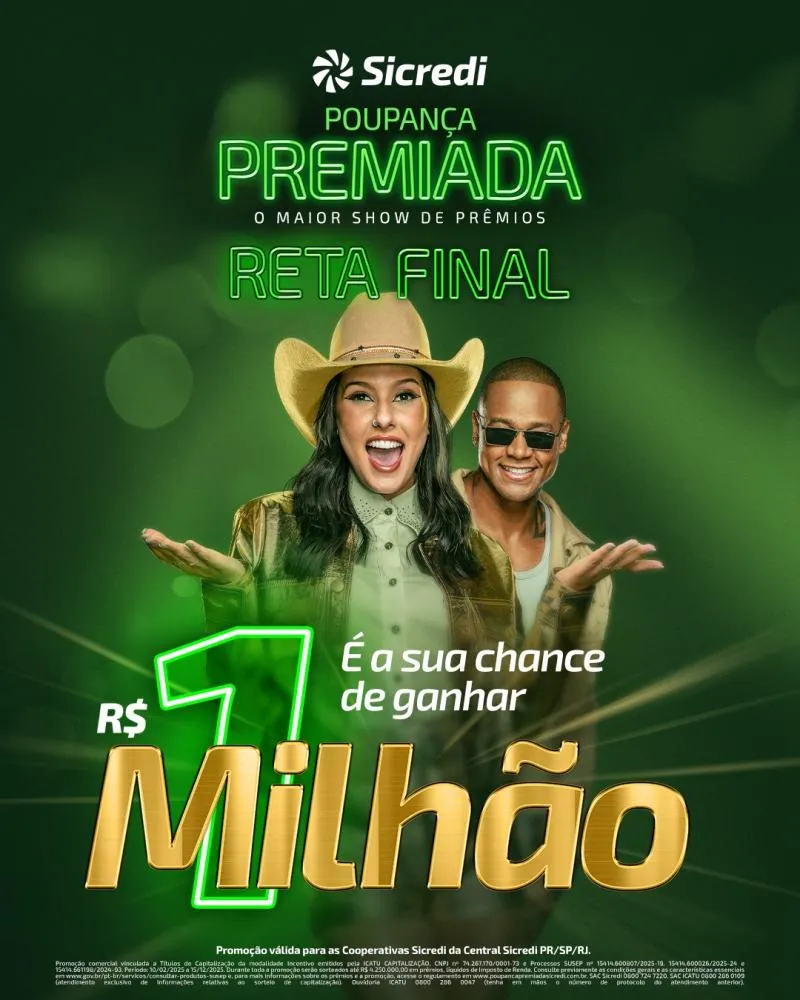 Campanha Poupança Premiada se aproxima do grande sorteio de R$ 1 milhão