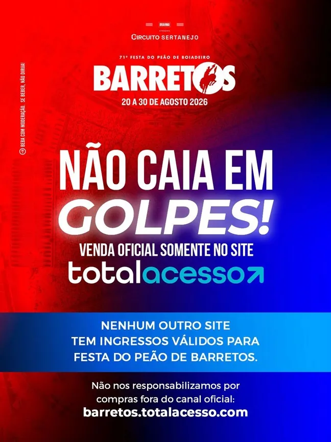  Festa do Peão de Barretos alerta contra golpe de ingressos falsos