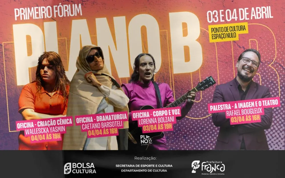 Fórum gratuito de teatro abre inscrições com oficinas e palestra em Franca neste fim de semana