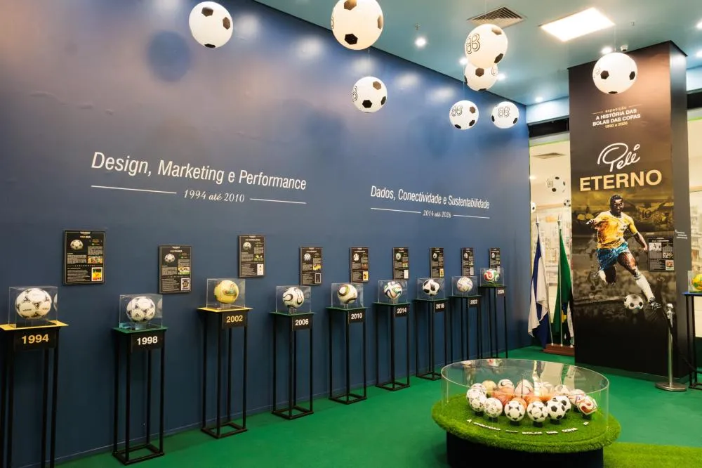 ShoppingSantaÚrsula recebe exposição inédita sobre a evolução das bolas do futebol