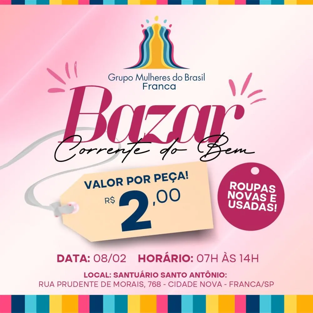Bazar Solidário Corrente do Bem: Uma oportunidade de ajudar e renovar o guarda-roupa
