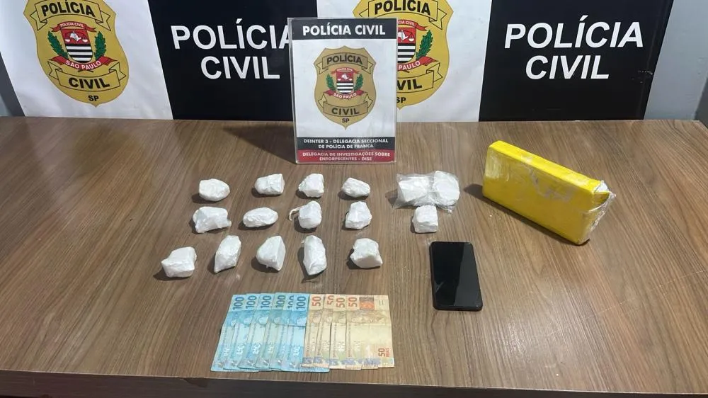 Operação da DISE de Franca apreende quase 2 quilos de cocaína e prende suspeito por tráfico de drogas